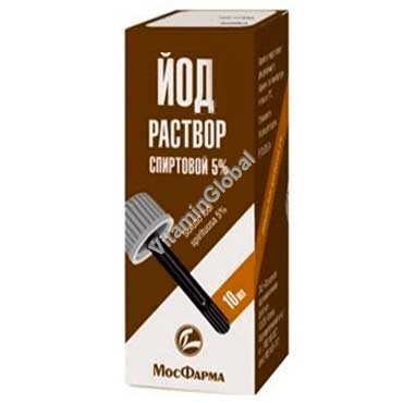 Йод - 5% спиртовой раствор с лопаткой-аппликатором, 10 мл - МосФарма