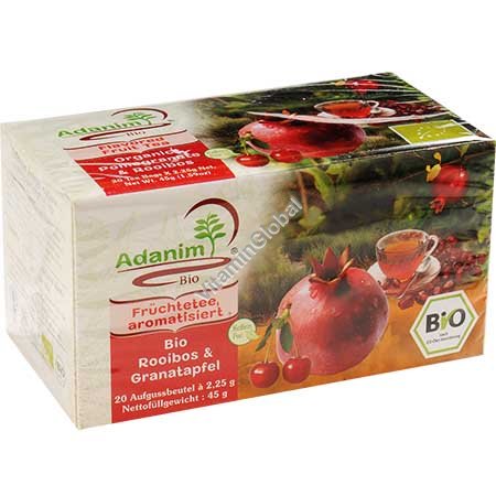 Органический чай гранат и ройбуш 20 пакетиков - Аданим