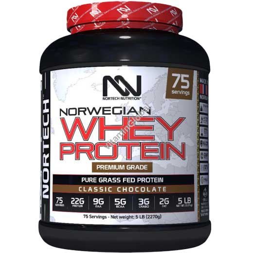Норвежский сывороточный протеин со вкусом классического шоколада 2,27 кг - Nortech Nutrition