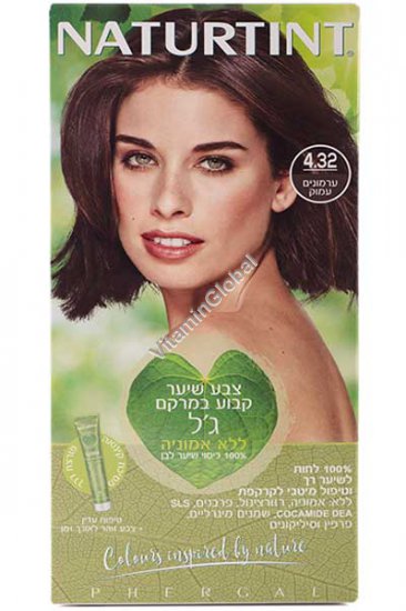 Стойкая краска для волос, цвет глубокий каштановый 4.32 - Натуртинт