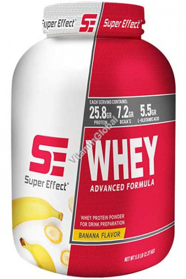 Сывороточный протеин в порошке со вкусом банана 2.27 кг - Super Effect