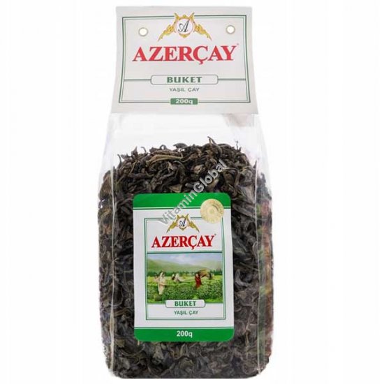 Натуральный азербайджанский зелёный чай крупнолистовой 200 г. - Azercay