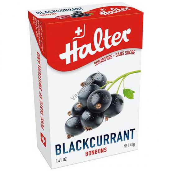Леденцы без сахара со вкусом черной смородины 40 гр - Halter