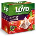 Фруктовый чай шиповник и яблоко 20 фильтр-пакетиков пирамид - Loyd