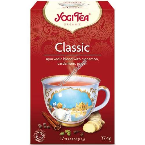 Органический аюрведический чай - Классический с корицей, кардамоном и имбирем 17 фильтр-пакетиков - Yogi Tea