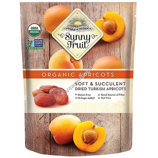Органические, сушеные на солнце абрикосы 250 гр (5 порционных упаковок) - Sunny Fruit