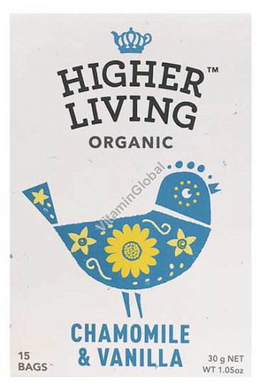 Органический чай ромашка и ваниль 15 фильтр-пакетов - Higher Living