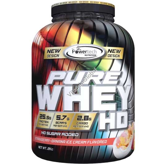 Сывороточнай протеиновый порошок Pure Whey HD со вкусом клубника банан 2.0 кг - PowerTech Nutrition.