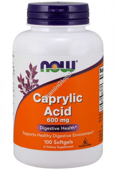 Каприловая кислота 600 мг 100 мягких капсул - Now Foods