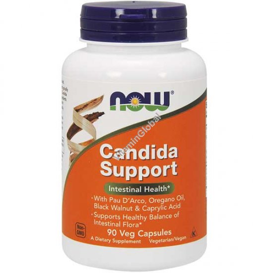 Candida Support (Кандида клир) для лечения кандидоза и дисбактериоза 90 капсул - Now Foods