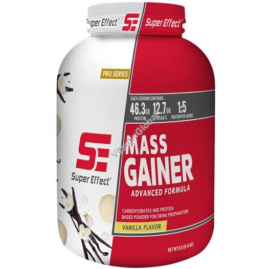 Масс гейнер - формула для эффективного набора массы, ванильный вкус 4 кг - Super Effect