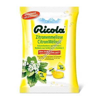 Леденцы с экстрактами трав лимоном и мятой 70 гр - Рикола