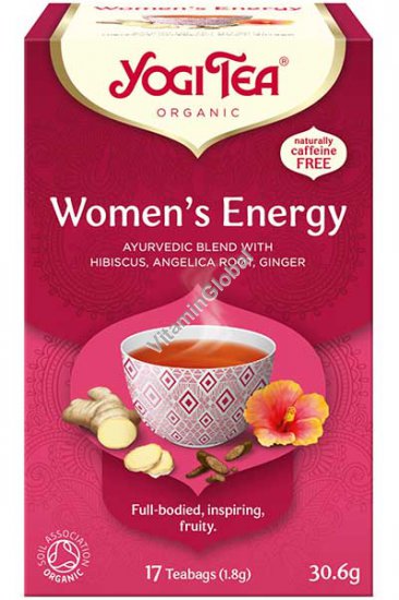 Женская энергия - органический аюрведический чай с гибискусом, корнем Анжелики и имбирем 17 фильтр-пакетиков - Yogi Tea