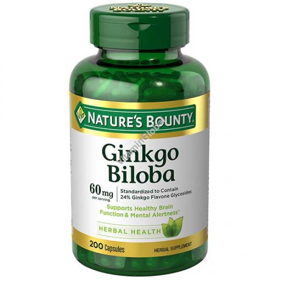 Гинко Билоба 60 мг 200 капсул - Nature\'s Bounty