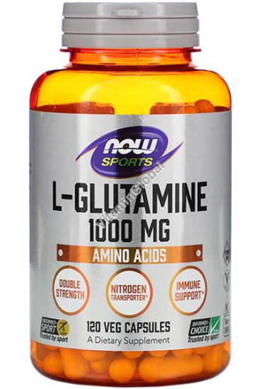 Л-Глютамин 1000 мг 120 растительных капсул - Now Foods