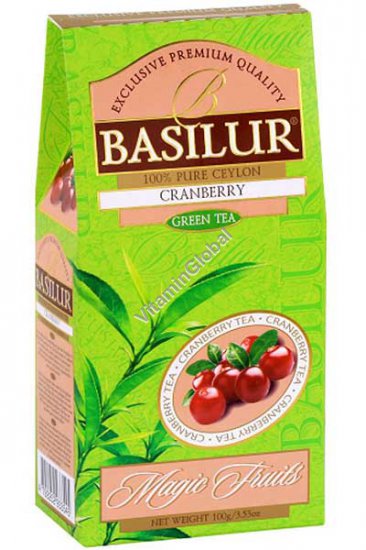 Премиум зеленый цейлонский чай с клюквой 100 гр - Basilur