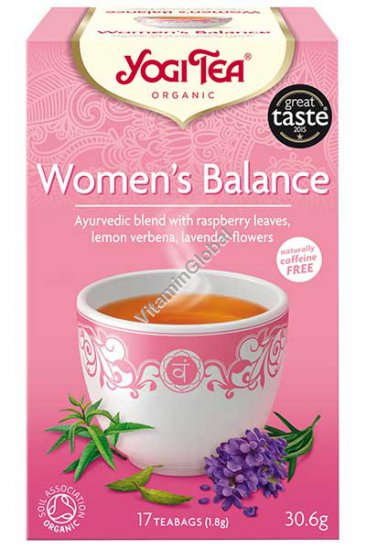 "Женский баланс" - аюрведическая чайная смесь с листьями малины, лимонной вербеной и цветами лаванды 17 фильтр-пакетиков - Yogi Tea