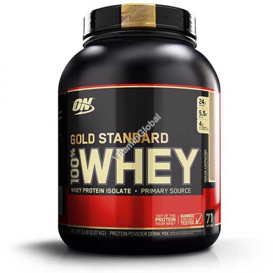 Золотой стандарт - 100% сывороточный протеин со вкусом мокка-капучино 2.270 гр - Optimum Nutrition