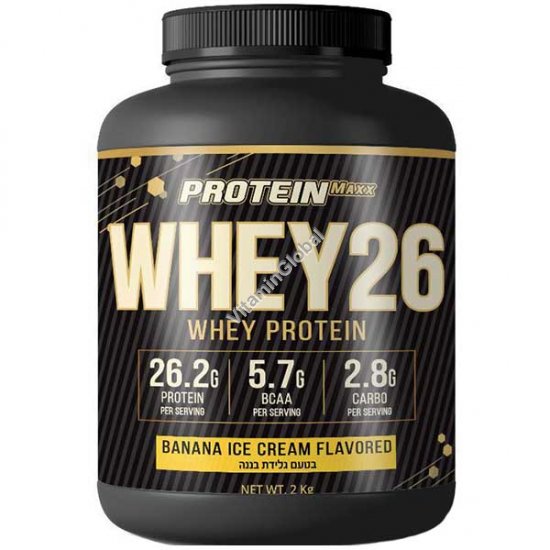 Сывороточный протеин Whey26, вкус банановое мороженое, 2 кг - Protein Maxx