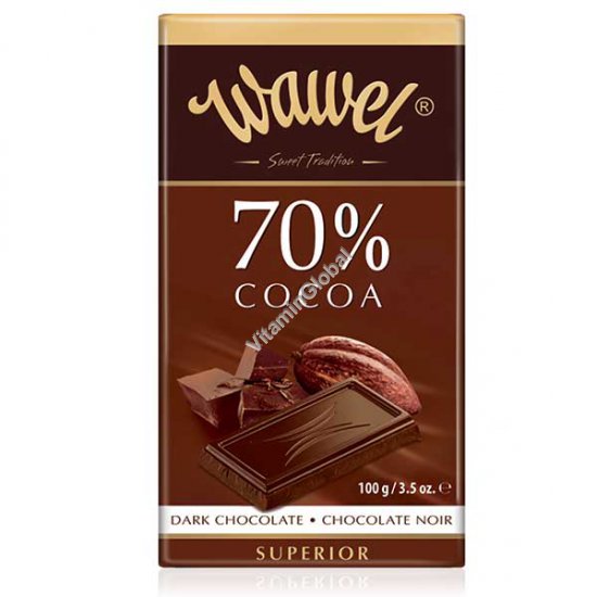 Горький шоколад 70% какао 100 гр - Wawel