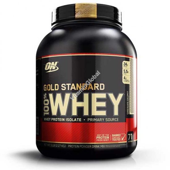 Золотой стандарт - 100% сывороточный протеин со вкусом шоколада и кокоса 2.270 гр - Optimum Nutrition