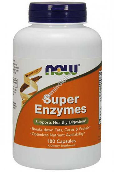 Супер энзимы для улучшения функционирования пищеварительной системы 180 таблеток - NOW Foods
