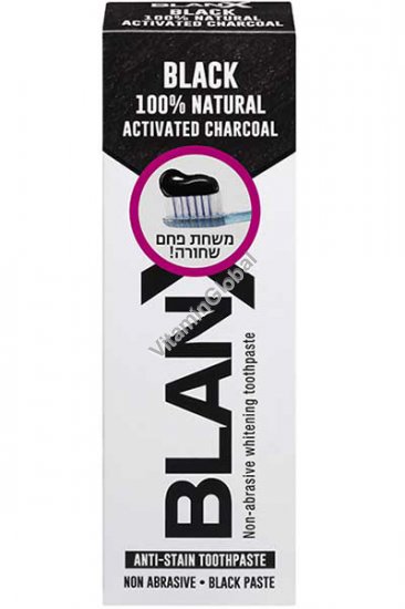 Зубная паста для отбеливания зубов с натуральным активированным углем 75 мл - Бланкс