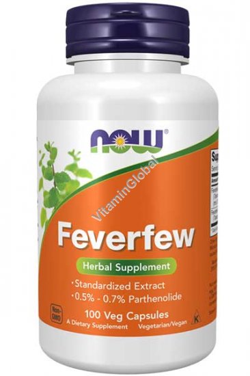 Пижма девичья (Feverfew), стандартизированный экстракт 100 капсул - NOW Foods