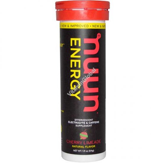 Растворимые таблетки для приготовления напитка-электролита с кофеином, вишневым вкусом 10 таблеток - Nuun Energy