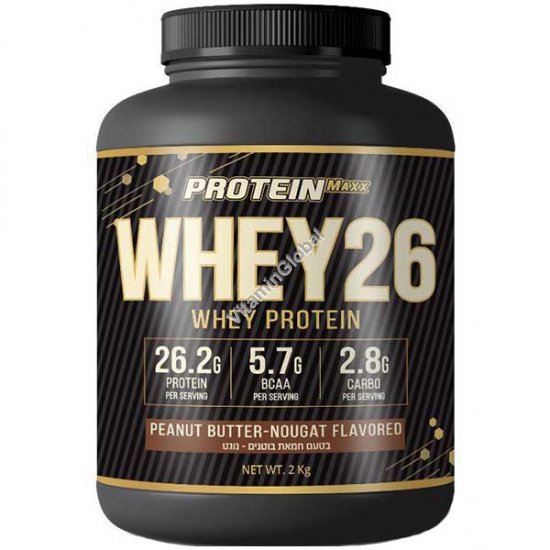 Сывороточный протеин Whey26, вкус арахисовая паста-нуга, 2 кг - Protein Maxx