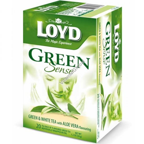 Зеленый и белый чай с ароматом алоэ 20 фильтр-пакетиков - Loyd