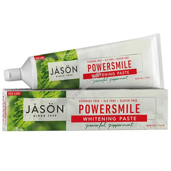 Натуральная отбеливающая зубная паста PowerSmile 170 гр - Jason