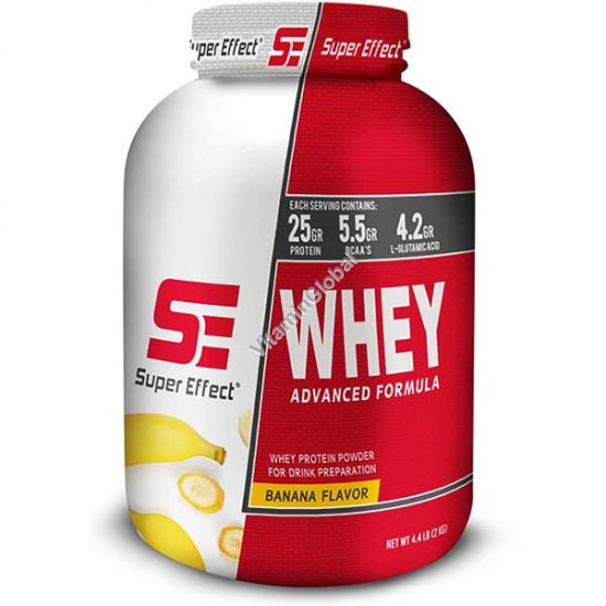 Сывороточный протеин в порошке со вкусом банана 2.0 кг - Super Effect