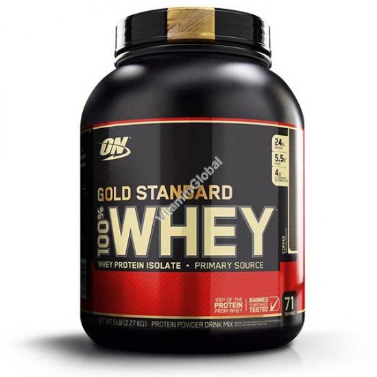 Золотой стандарт - 100% сывороточный протеин со вкусом кофе 2.270 гр - Optimum Nutrition