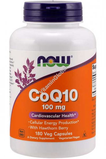 Коэнзим 100 мг с боярышником 400 мг 180 капсул - Now Foods