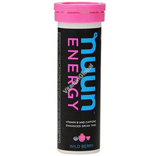Растворимые таблетки для приготовления напитка-электролита с кофеином, вкус лесных ягод 10 таблеток - Nuun Energy