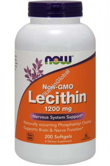 Лецитин 1200 мг 200 мягких капсул - Now Foods