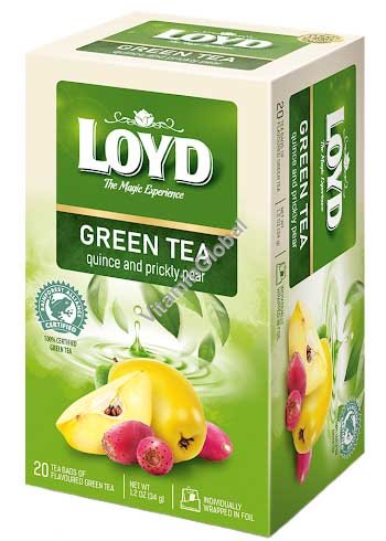 Зеленый чай с айвой и опунцией 20 фильтр-пакетиков - Loyd