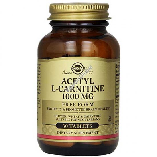 Ацетил-L-Карнитин 1000 мг 30 таблеток - Солгар