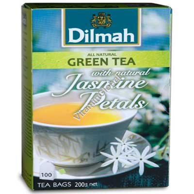 Натуральный зеленый чай с жасмином 100 пакетиков - Dilmah
