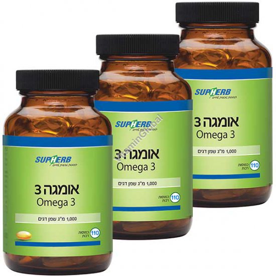 Омега-3 рыбий жир 1000 мг 330 (3 X 110) мягких капсул - SupHerb