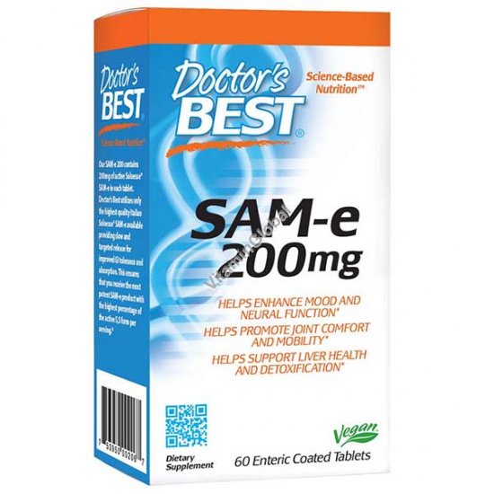 SAM-e 200 мг для профилактики нервных заболеваний 60 таблеток - Doctor\'s Best