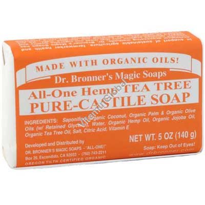 Натуральное мыло с маслом чайного дерева 140 г - Dr. Bronner