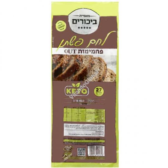 Нарезанный хлеб из молотых семян льна для кето-диеты 450 г - Bikurim