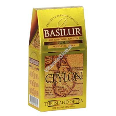 Премиум черный цейлонский чай Gold из серии "Чайный остров Цейлон" 100 гр - Basilur