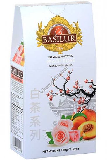 Премиум белый чай с персиками и розой 100 г - Basilur