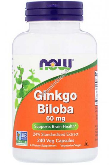 Гинко Билоба 60 мг 240 капсул - NOW Foods