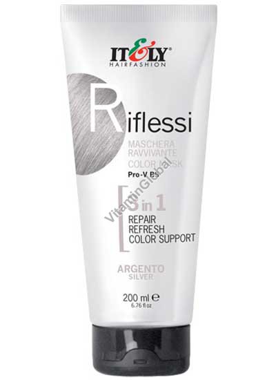 Riflessi – маска для волос 3 в 1, восстанавливающая, освежающая и поддерживающая цвет, серебристый оттенок 200 мл - Itely