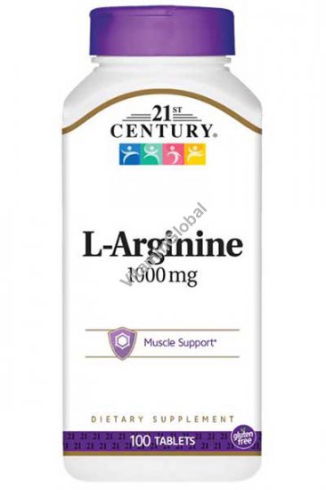 Аминокислота Л-аргинин 1000 мг 100 таблеток - 21st Century