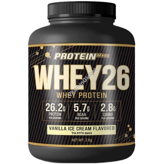 Сывороточный протеин Whey26, вкус ванильное мороженое, 2 кг - Protein Maxx